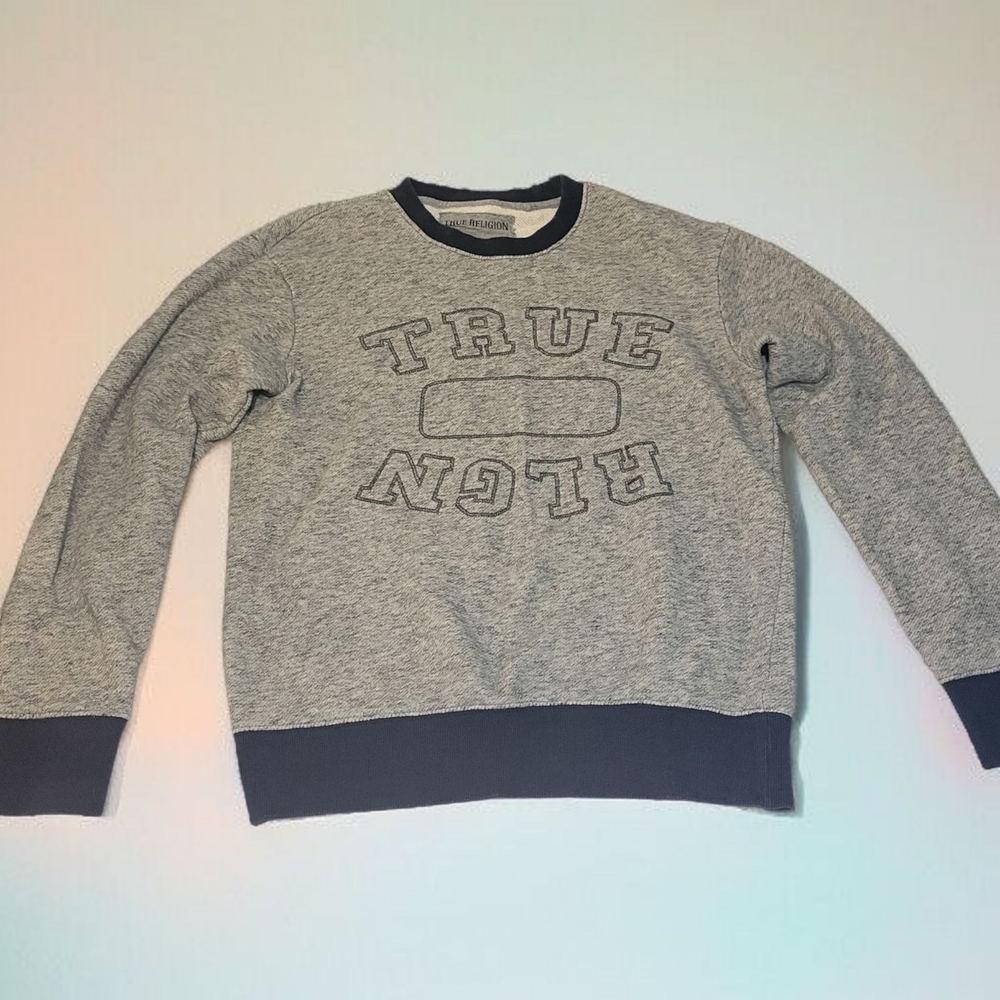 True Religion Gray Men's Pullover Sweatshirt Size Small